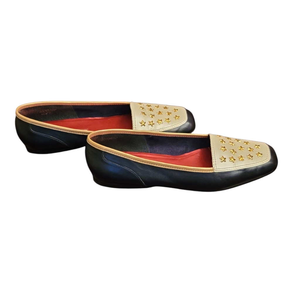 Enzo Angiolini Vero Cuoio Star Studded LeatherLoafers Flats. - Picture 5 of 12
